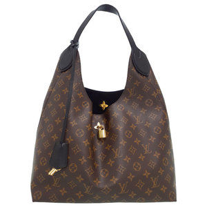 Louis Vuitton Monogram Flower Hobo Shoulder Bag Noir Black